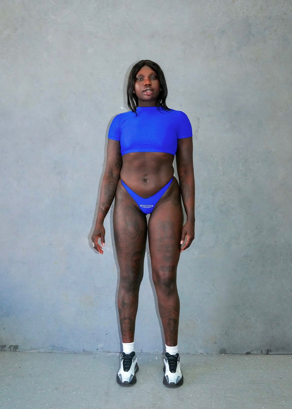 cobalt cropped swim t-shirt