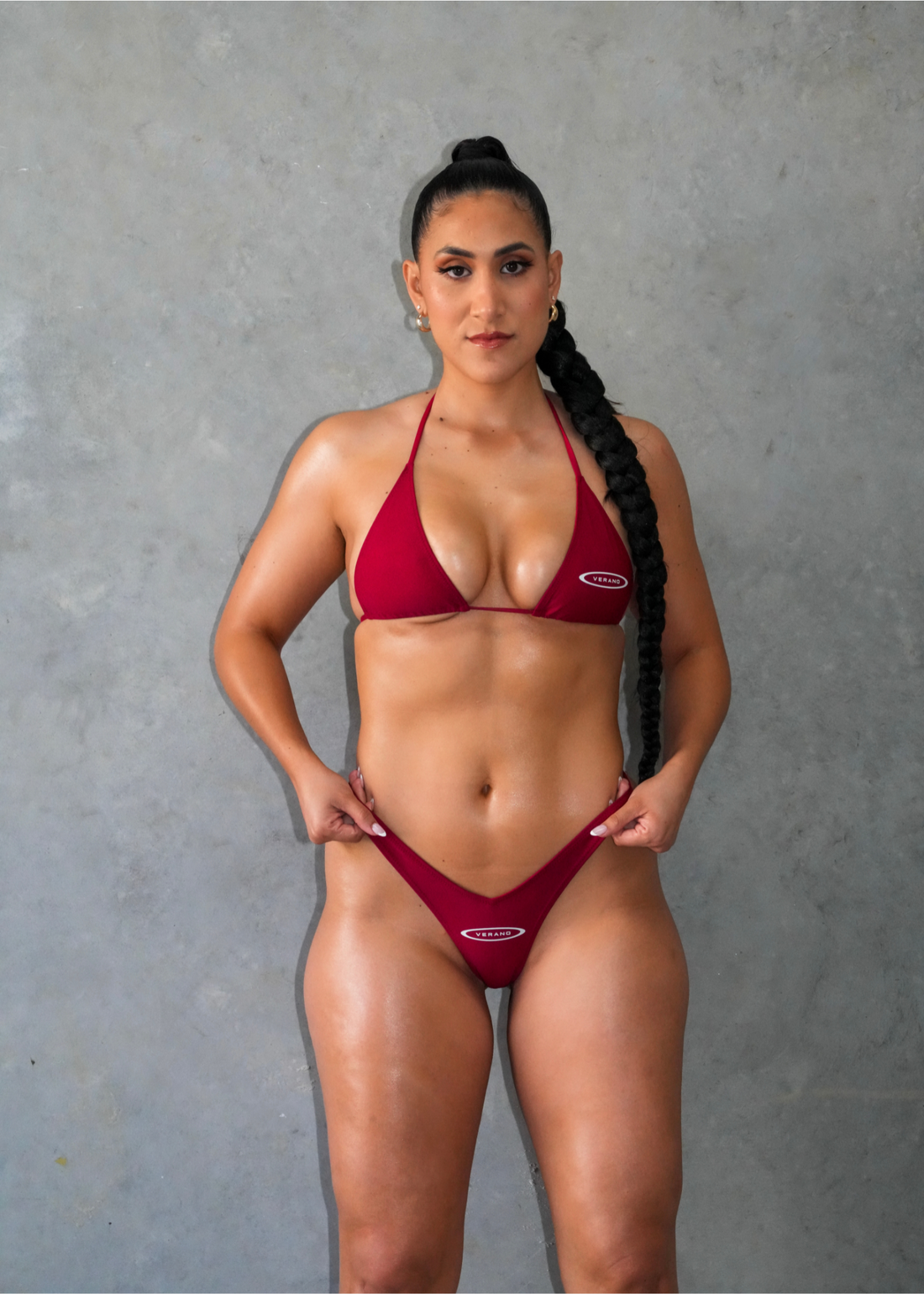 burgendy verano bikini top