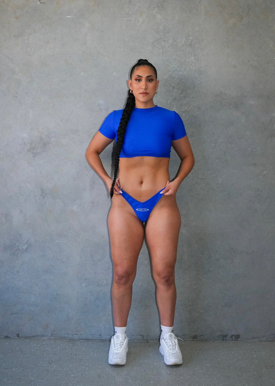cobalt cropped swim t-shirt 
